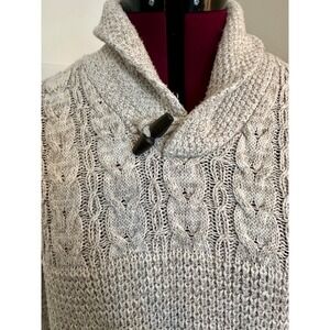 Outpost Makers Mens Shawl Collar Toggle CableKnit Sweater XL/Fall/Fisherman/Cozy